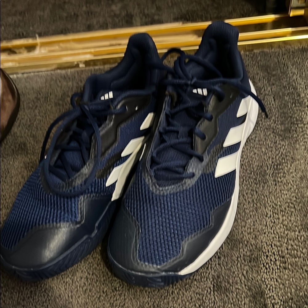 Adidas Dark Blue and White Athletic Shoes